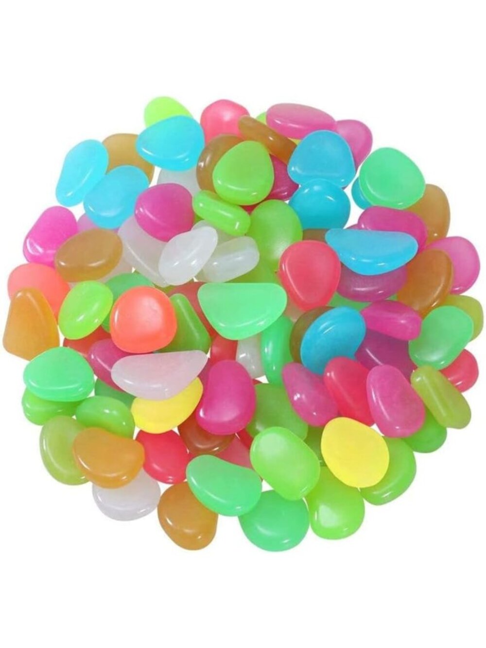 Colorful Glow in the Dark Pebbles - 1100 Pcs Luminous Garden Stones for Decor